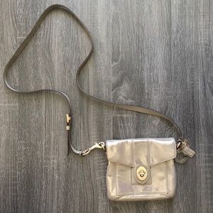Coach Peyton Metallic Leather crossbody bag